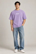 SOLID LAVENDER 240 GSM SINKER COTTON OVERSIZED T-SHIRT