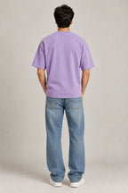 SOLID LAVENDER 240 GSM SINKER COTTON OVERSIZED T-SHIRT