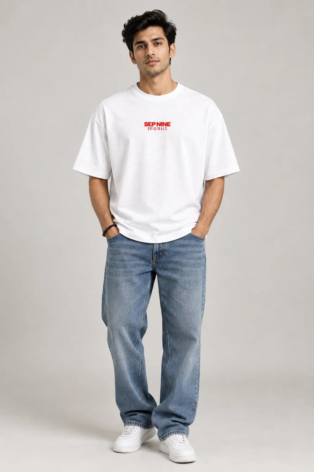 SOLID WHITE 240 GSM FRENCH TERRY OVERSIZED T-SHIRT