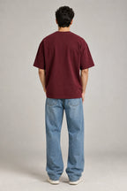 SOLID MAROON 240 GSM FRENCH TERRY OVERSIZED T-SHIRT